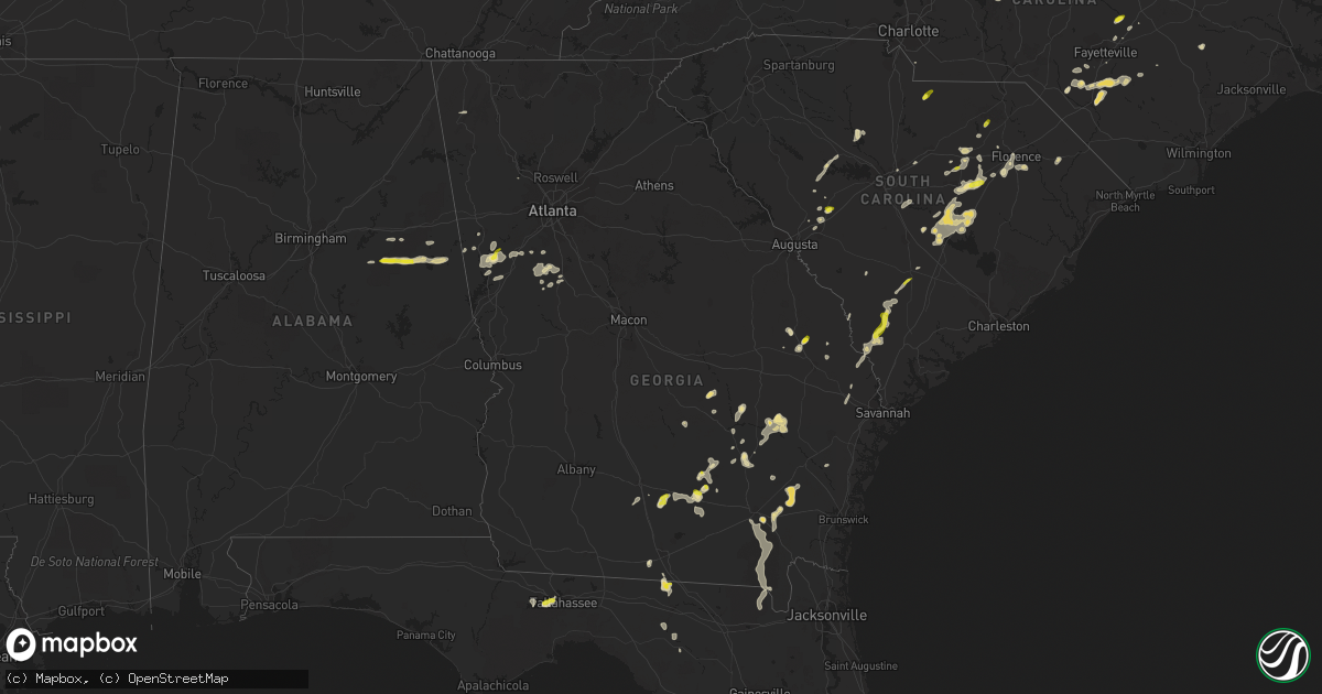 Hail map in Georgia on May 3, 2022
