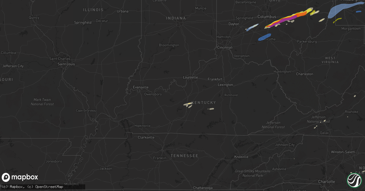 Hail map in Kentucky on May 3, 2022