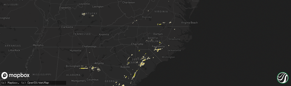 Hail map in North Carolina on May 3, 2022