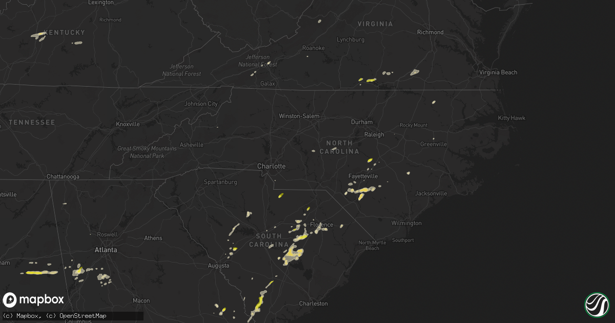 Hail map in North Carolina on May 3, 2022