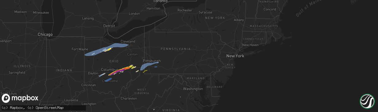 Hail map in Pennsylvania on May 3, 2022