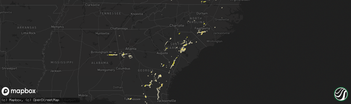 Hail map in South Carolina on May 3, 2022