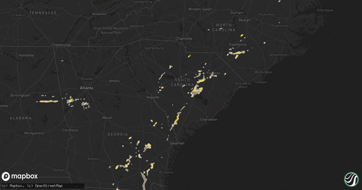 Hail map in South Carolina on May 3, 2022