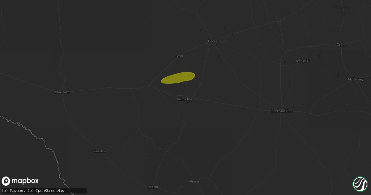 Hail map in Balmorhea, TX on May 3, 2023
