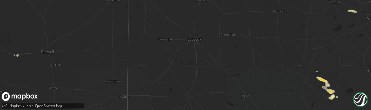 Hail map in Harrold, TX on May 3, 2023