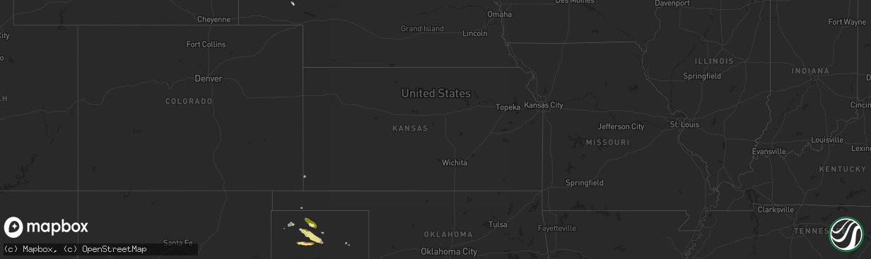 Hail map in Kansas on May 3, 2023