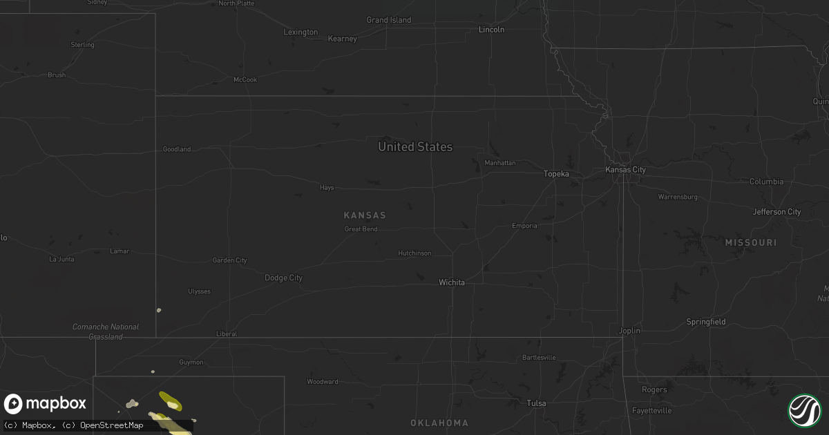 Hail map in Kansas on May 3, 2023