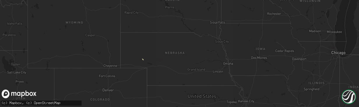 Hail map in Nebraska on May 3, 2023