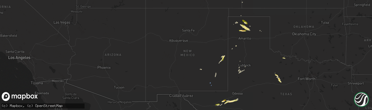 Hail map in New Mexico on May 3, 2023