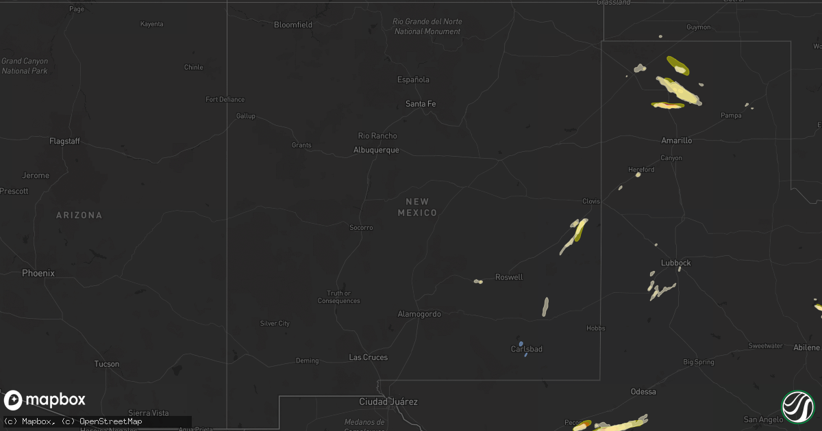 Hail map in New Mexico on May 3, 2023