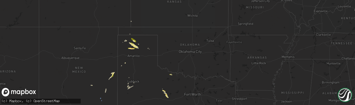 Hail map in Oklahoma on May 3, 2023