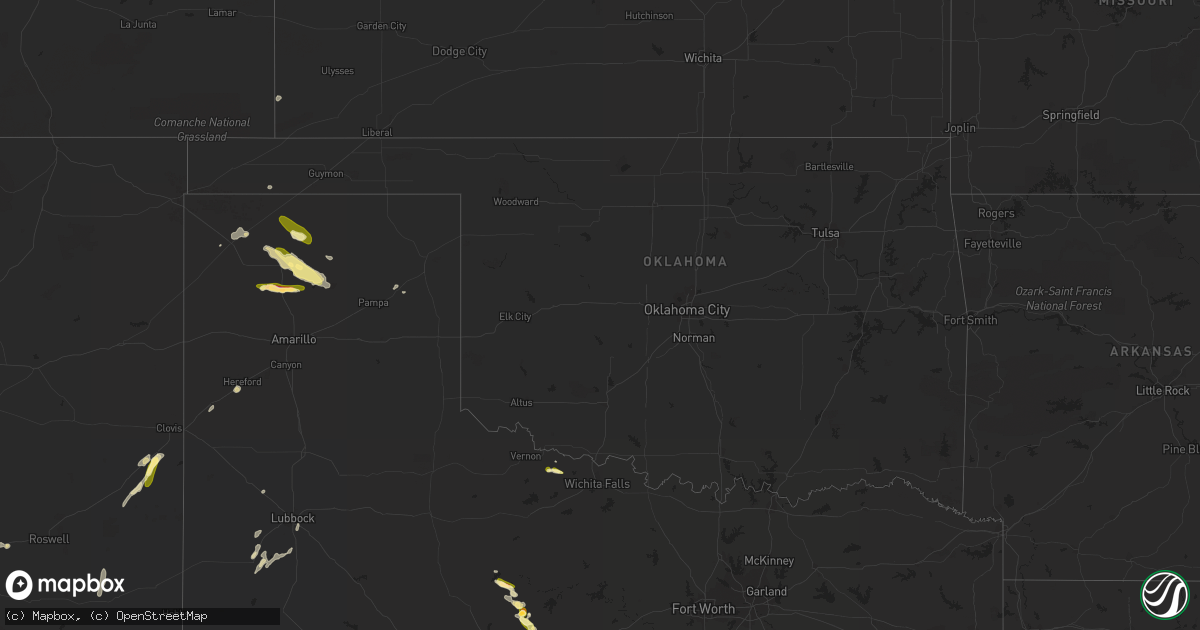Hail map in Oklahoma on May 3, 2023
