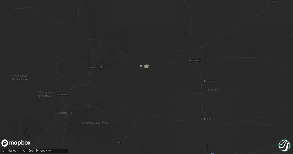 Hail map in Picacho, NM on May 3, 2023