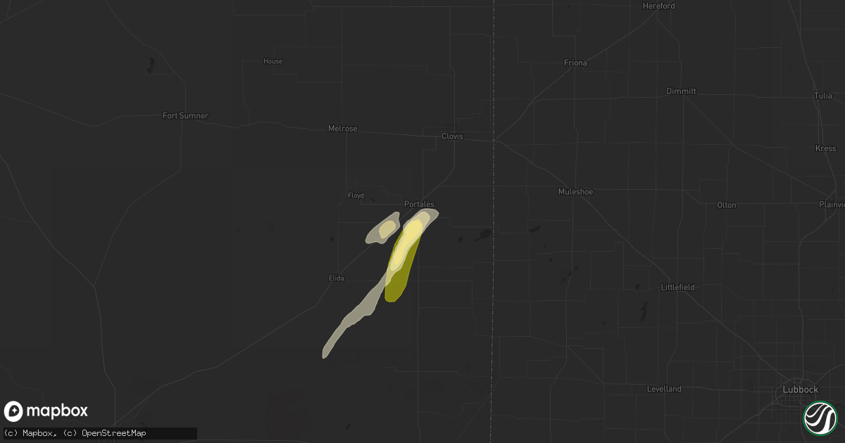 Hail map in Portales, NM on May 3, 2023