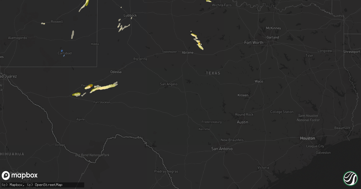 Hail map in Texas on May 3, 2023