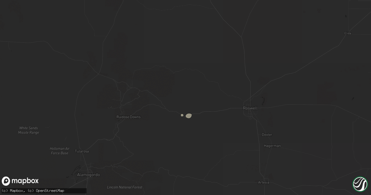 Hail map in Tinnie, NM on May 3, 2023
