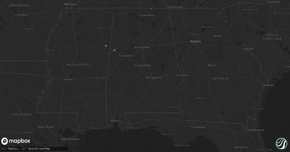 Hail map in Alabama on May 3, 2024