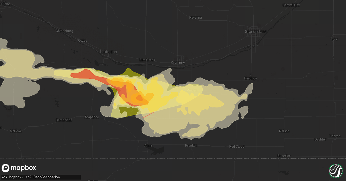 Hail map in Axtell, NE on May 3, 2024