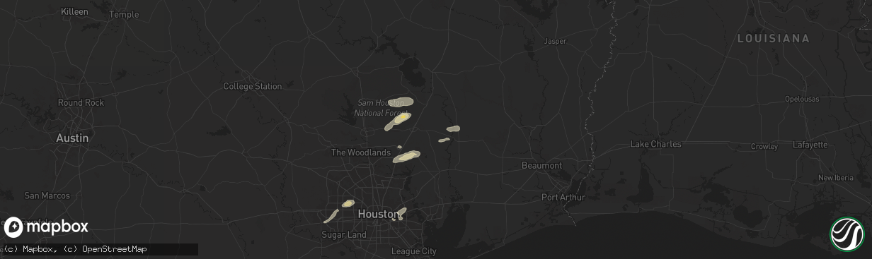 Hail map in Cleveland, TX on May 3, 2024