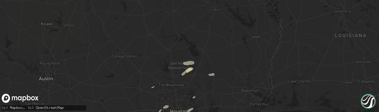 Hail map in Coldspring, TX on May 3, 2024