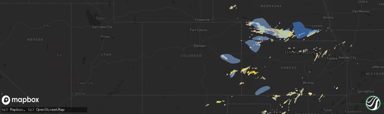 Hail map in Colorado on May 3, 2024