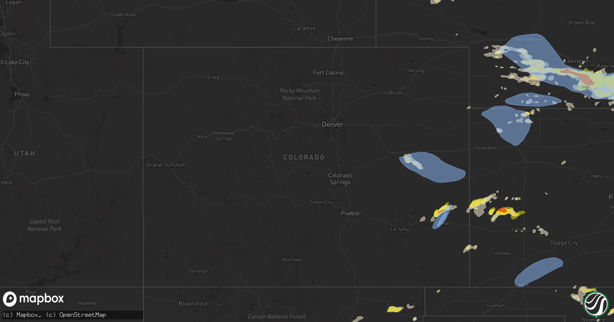 Hail map in Colorado on May 3, 2024
