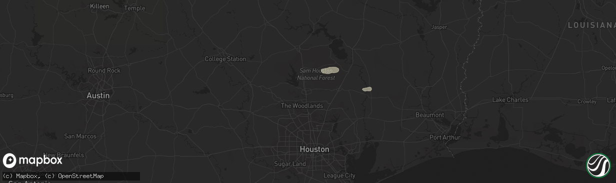 Hail map in Conroe, TX on May 3, 2024