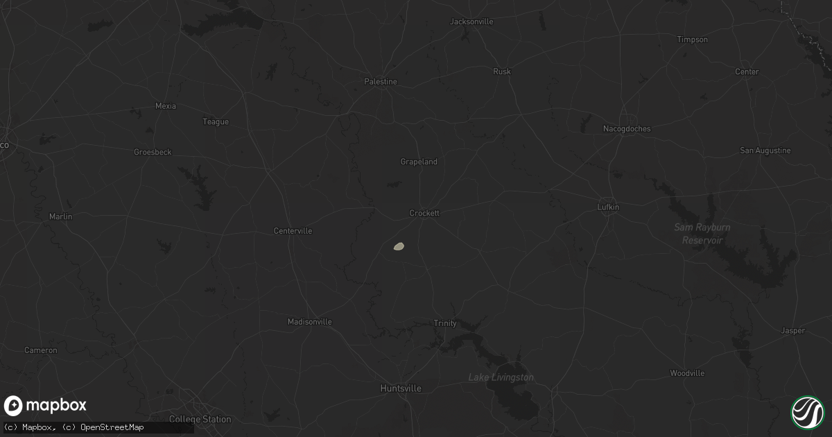 Hail map in Crockett, TX on May 3, 2024