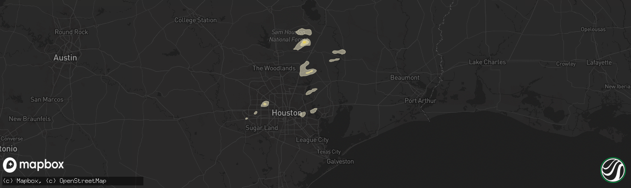 Hail map in Crosby, TX on May 3, 2024