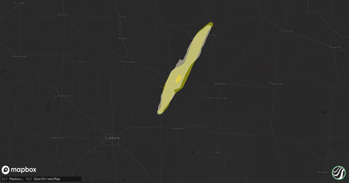 Hail map in Floydada, TX on May 3, 2024