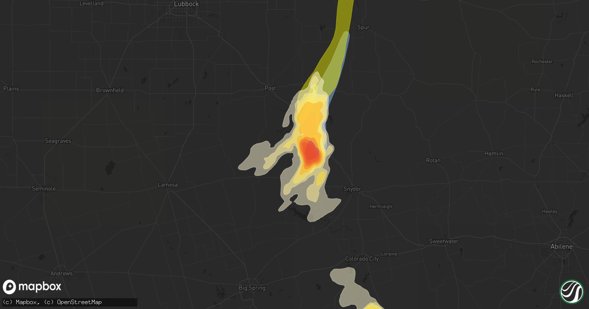 Hail map in Fluvanna, TX on May 3, 2024