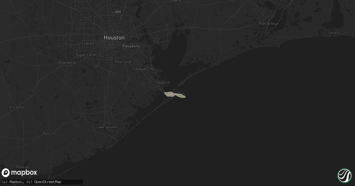 Hail map in Galveston, TX on May 3, 2024
