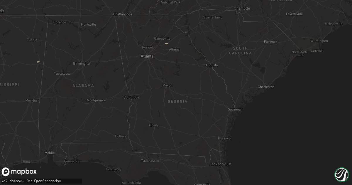 Hail map in Georgia on May 3, 2024