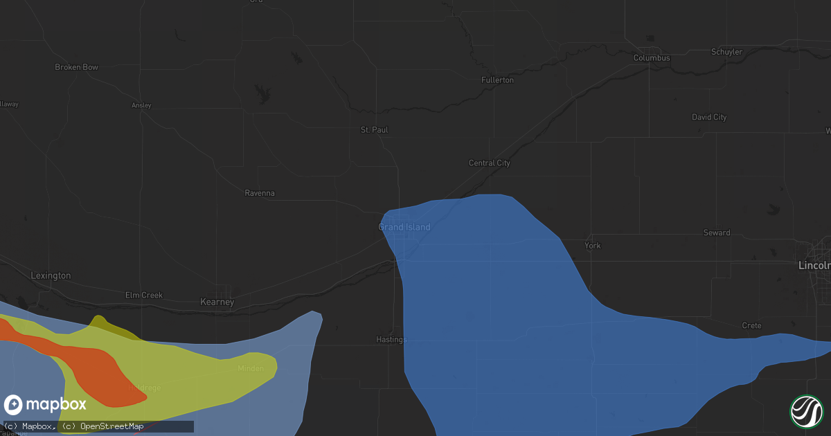 Hail map in Grand Island, NE on May 3, 2024