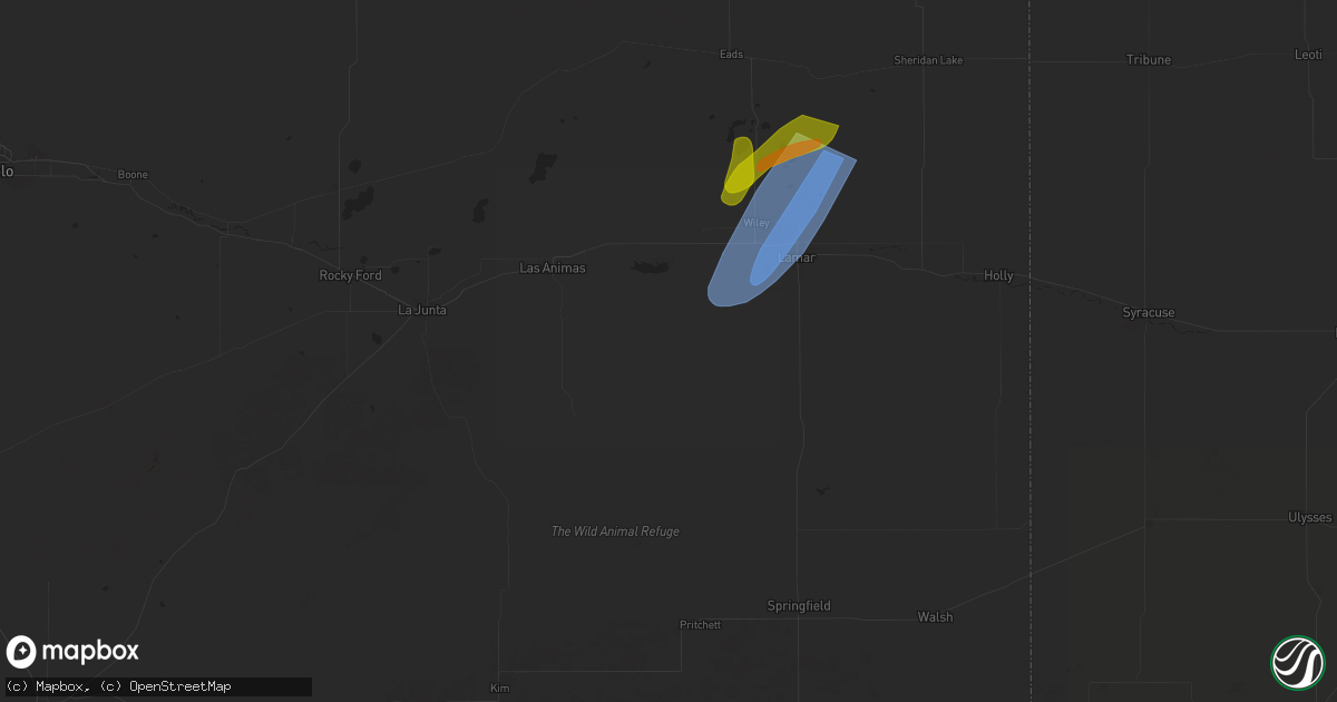 Hail map in Hasty, CO on May 3, 2024