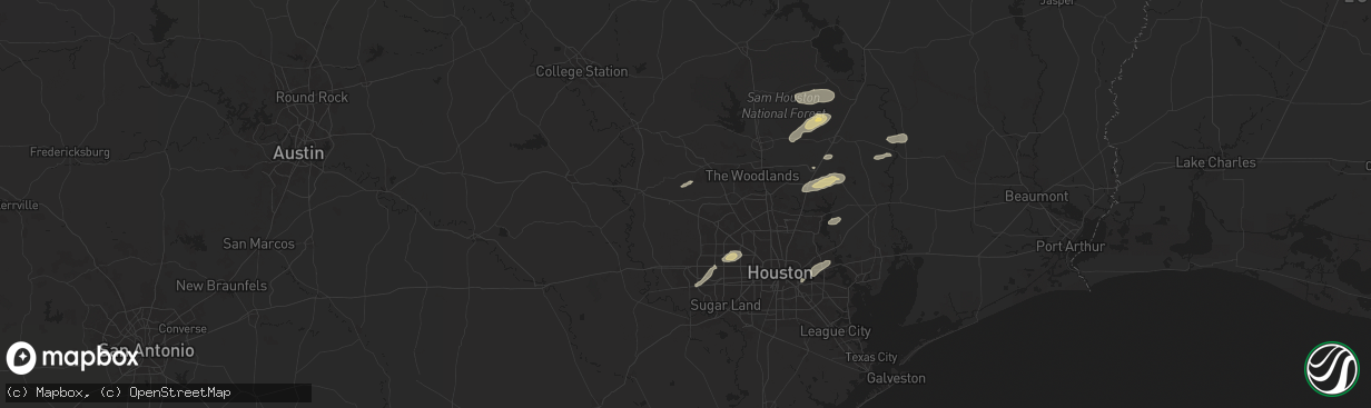 Hail map in Hockley, TX on May 3, 2024