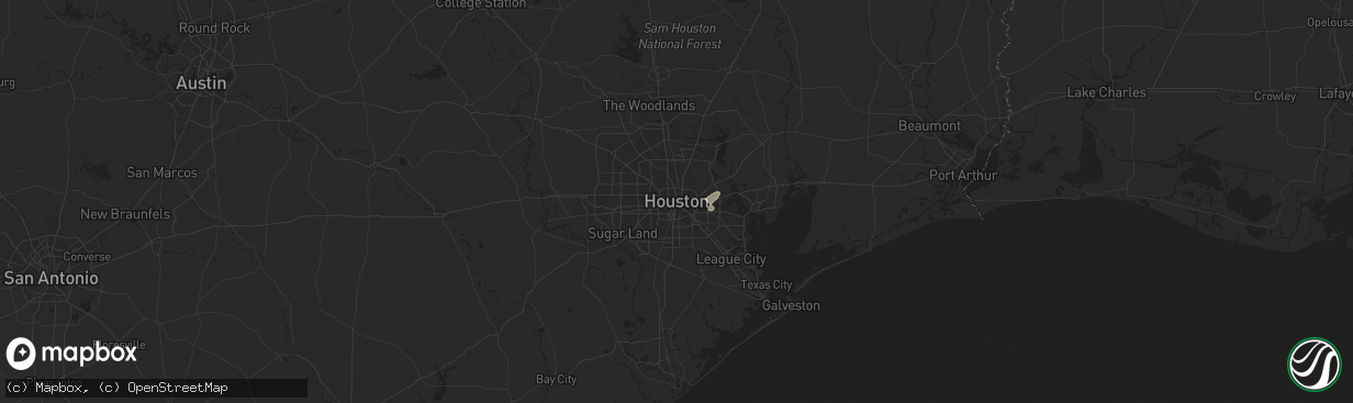 Hail map in Houston, TX on May 3, 2024