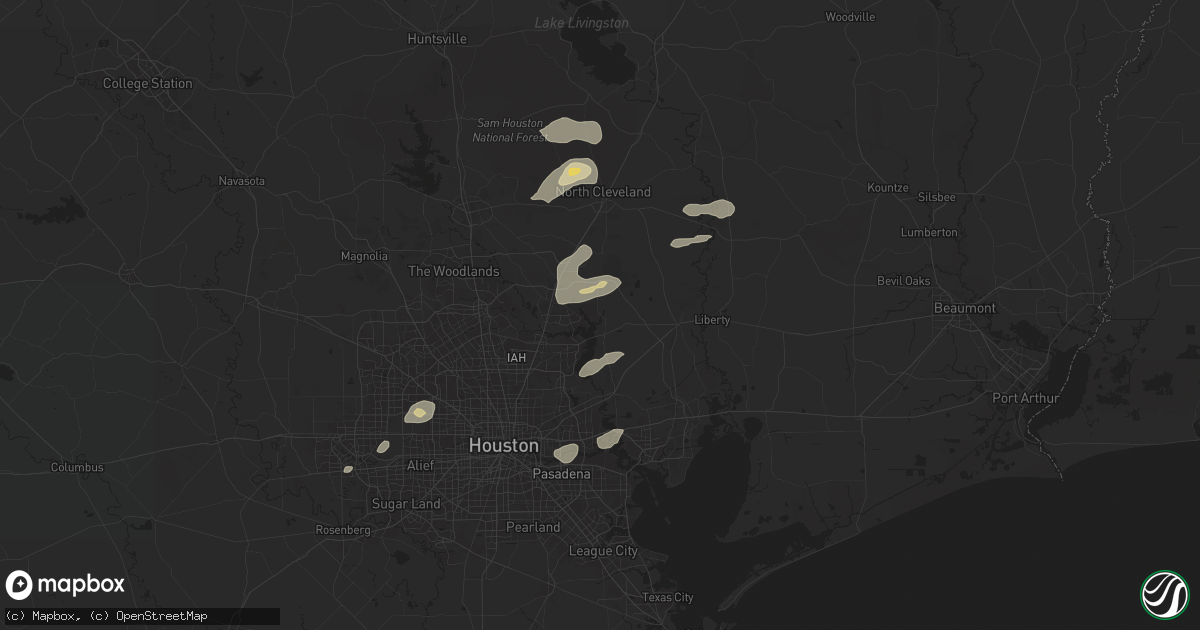 Hail map in Huffman, TX on May 3, 2024