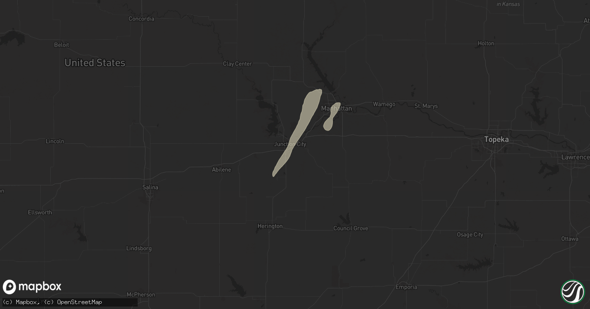 Hail map in Junction City, KS on May 3, 2024