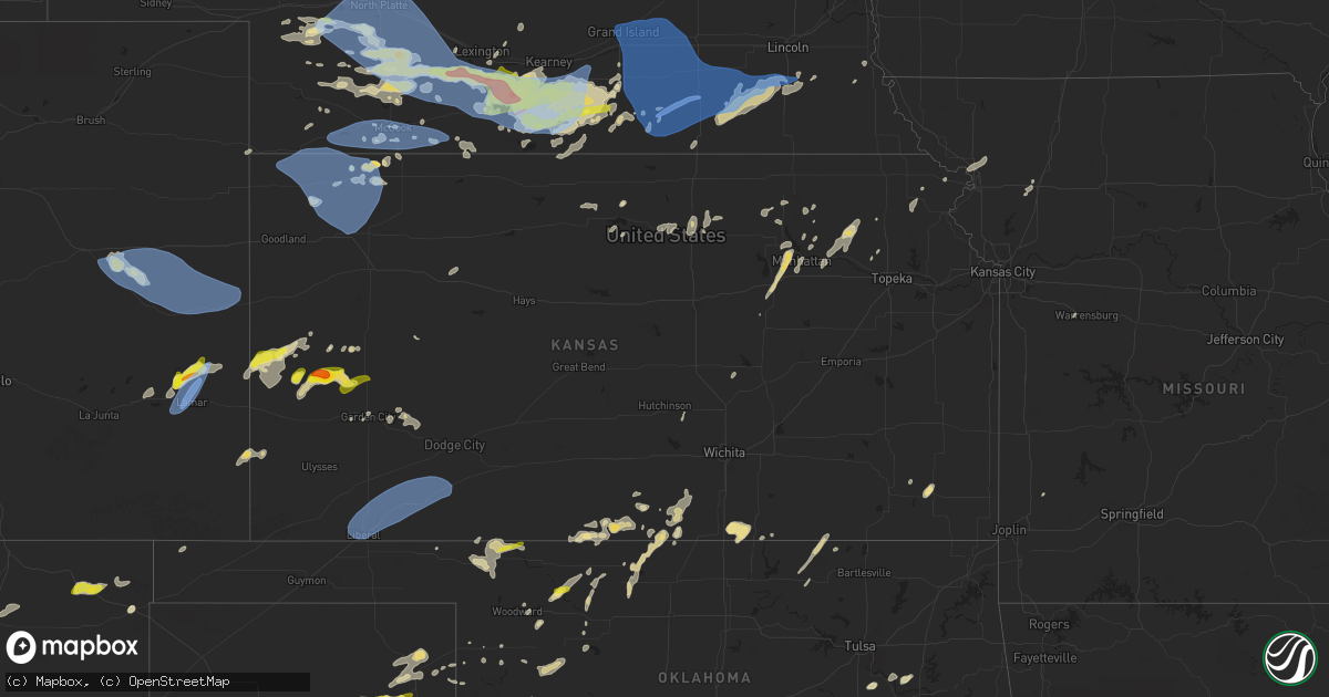 Hail map in Kansas on May 3, 2024