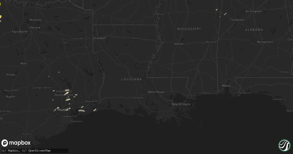 Hail map in Louisiana on May 3, 2024