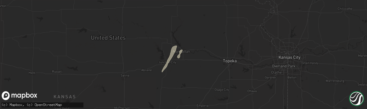 Hail map in Manhattan, KS on May 3, 2024