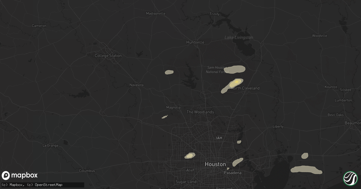 Hail map in Montgomery, TX on May 3, 2024