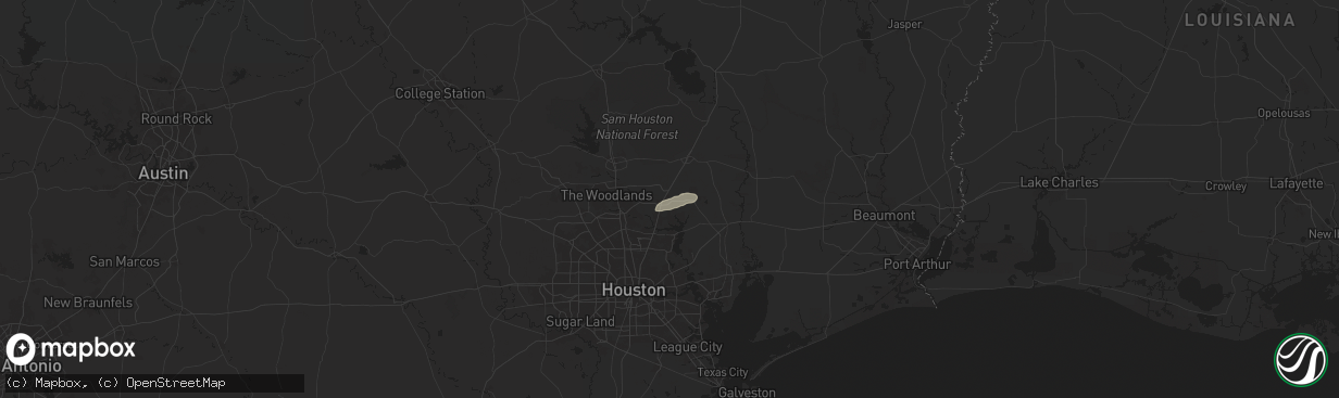 Hail map in New Caney, TX on May 3, 2024