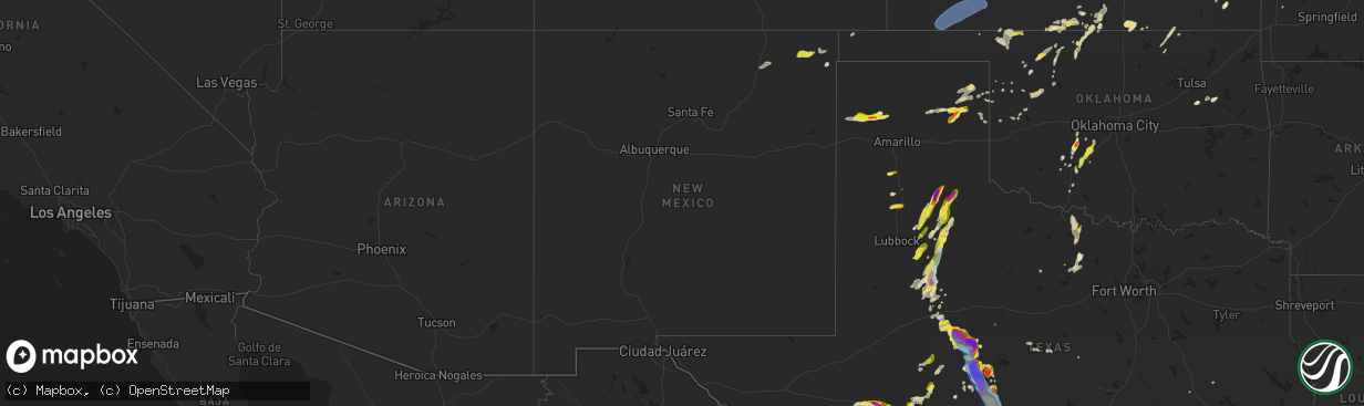 Hail map in New Mexico on May 3, 2024