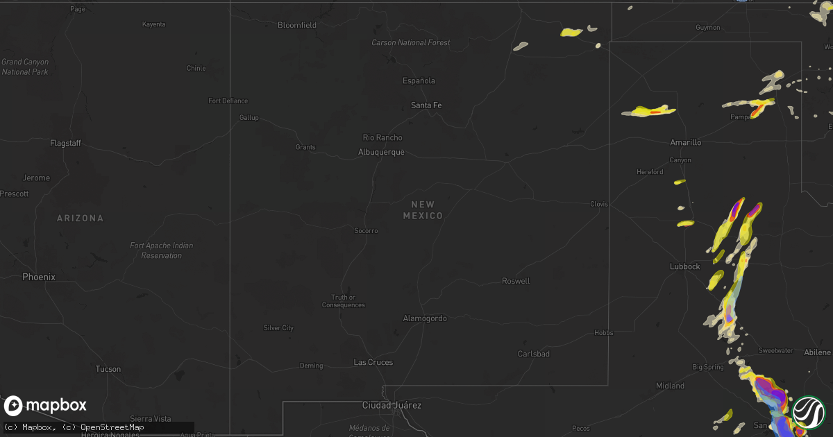Hail map in New Mexico on May 3, 2024