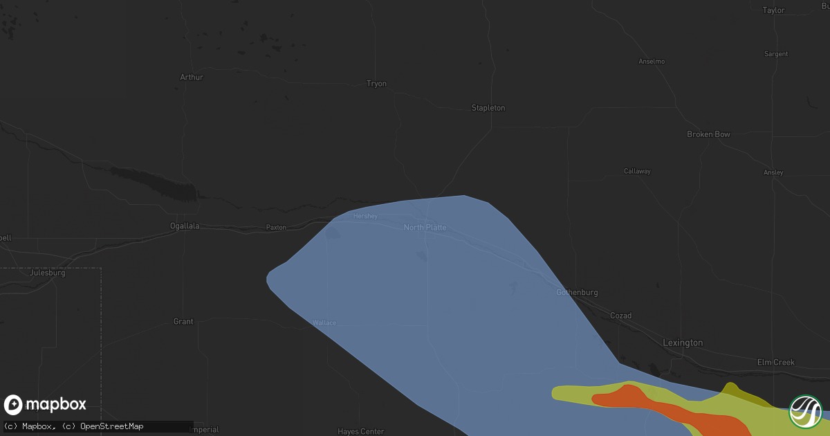 Hail map in North Platte, NE on May 3, 2024