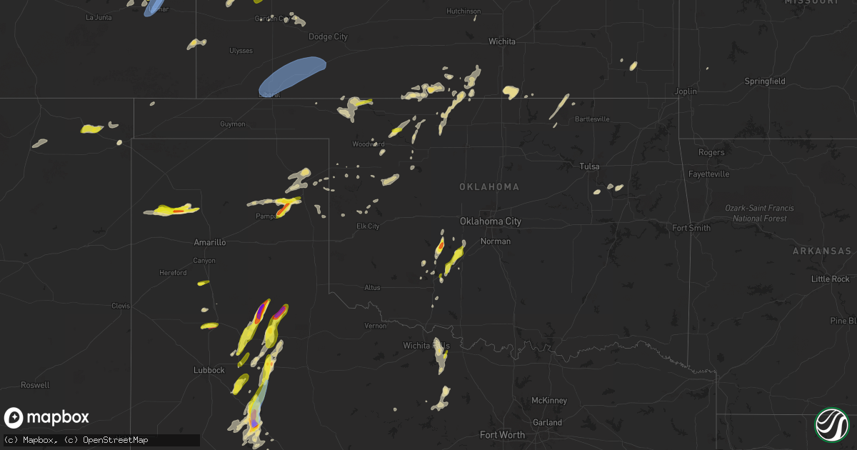 Hail map in Oklahoma on May 3, 2024