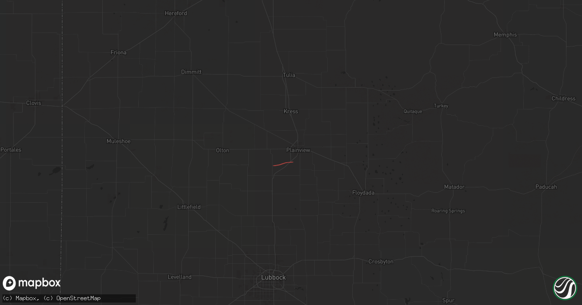 Hail map in Plainview, TX on May 3, 2024