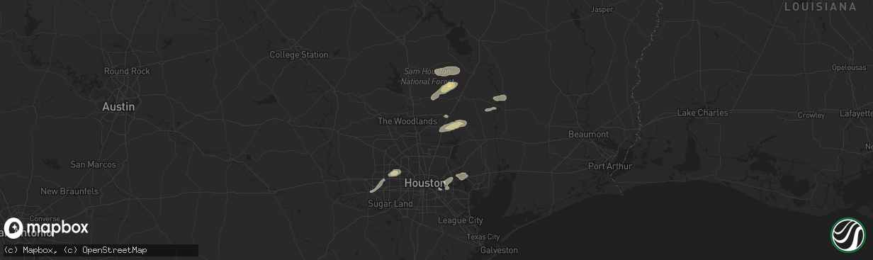 Hail map in Porter, TX on May 3, 2024